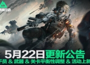 三角洲行动5月22日更新公告：多名干员进行加强